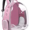 Mochila Transportadora Para Mascotas Rigida Gatos Perros Capsula Transparente Rosa