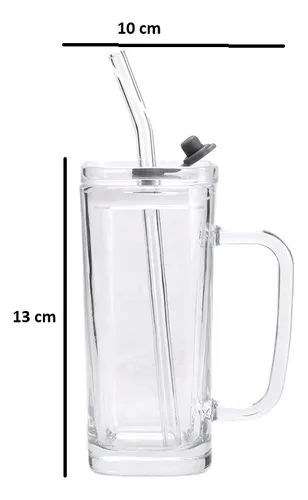 D_NQ_NP_621944-MLA93569716160_102025-O.webp Taza Vaso Vidrio Para Bebidas 380ml Manija Tapa Hermética Taza Vidrio C/tapa