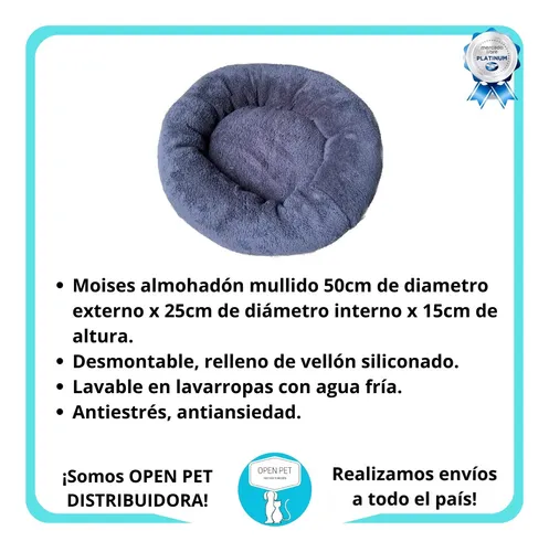 Moises Nido Corderito Mascotas Perro Gato 50cm Cuna Vellón