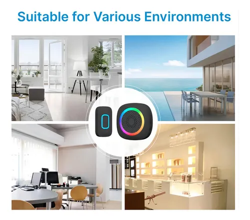 Timbre Inalambrico Wireless Doorbell Kit 60 Melo 300 Mts Led