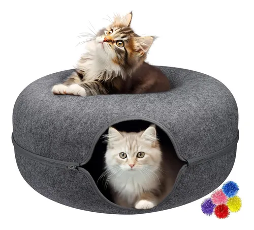 Cama Cucha Para Gato Perro Mascota Pequeña Cueva Túnel Dona Resistente