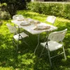 Mesa Para Jardin Exteriror Plegable Camping Portatil Picnic 150 x 70 Cm Color Blanco Gardenlife