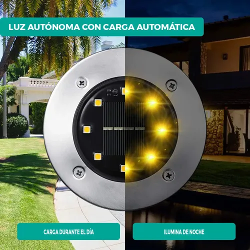 Estaca Solar Pinche Nexum 8 Leds X 4 Unidades Fría O Cálida Estructura Luz cálida