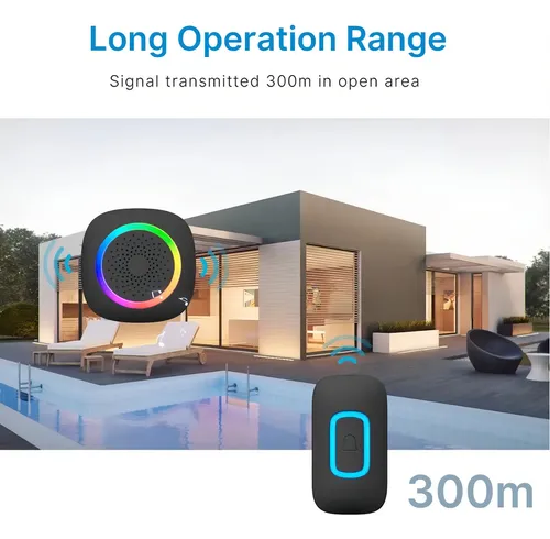 Timbre Inalambrico Wireless Doorbell Kit 60 Melo 300 Mts Led
