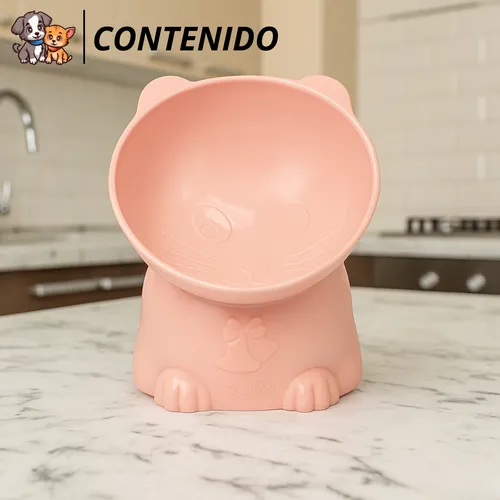 Comedero Bebedero Plato Alto Gato Mascota Elevado Inclinado