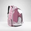 Mochila Transportadora Para Mascotas Rigida Gatos Perros Capsula Transparente Rosa