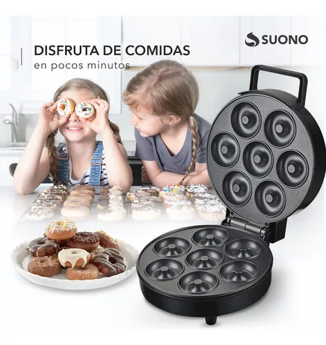 D_NQ_NP_638460-MLA82268340532_022025-O.webp Máquina Donas Suono Mini Donut Maker 7 Unidades Mini Donas Antiadherente 1200w Color Negro