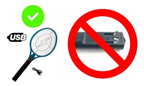 Raqueta Paleta Mata Mosquitos Moscas Recargable Usb