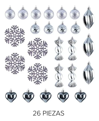 Adornos Navideños Set Decoracion 26u Surtido Navidad Bolas