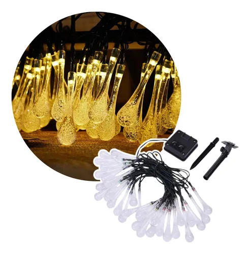D_NQ_NP_660160-MLA90361275574_082025-O.webp Luces Guirnalda Gota Solar Led Cálida 5m 20 Led Navidad Cálida
