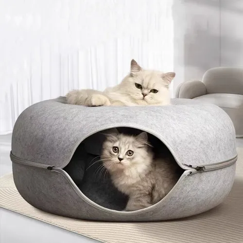 Cama Cucha Para Gato Perro Mascota Pequeña Cueva Túnel Dona Resistente