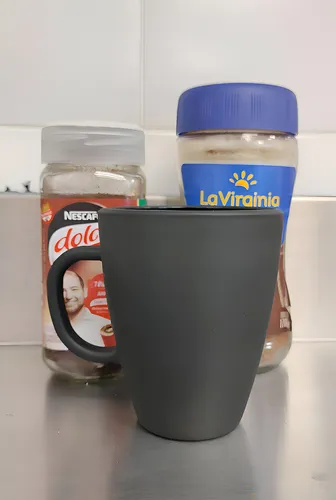 Taza Mug Vidrio Negro Mate Durax Armonia X6