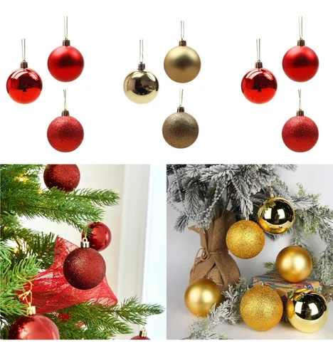 Adornos Navideños Premium Tubo Bolas De Navidad 6cm X9 Udes