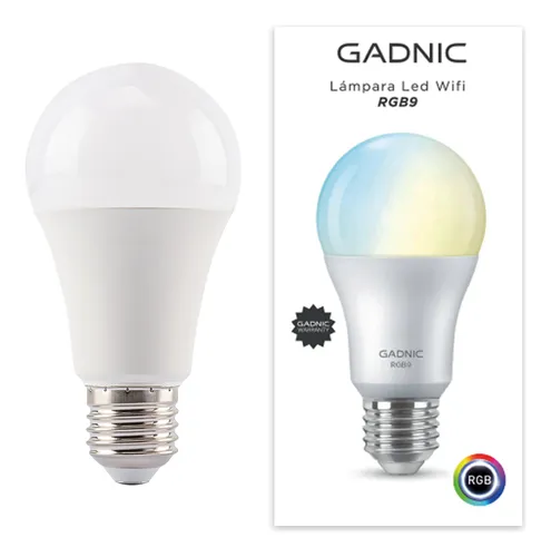 D_NQ_NP_665082-MLA91330307244_092025-O.webp Lampara Luz Led Gadnic E27 Smart Inteligente RGB Conexión Inalámbrica