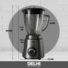 Licuadora De Vaso 1000w 1.5l Acero Inox Jarra Vidrio Delhi Color Plateado