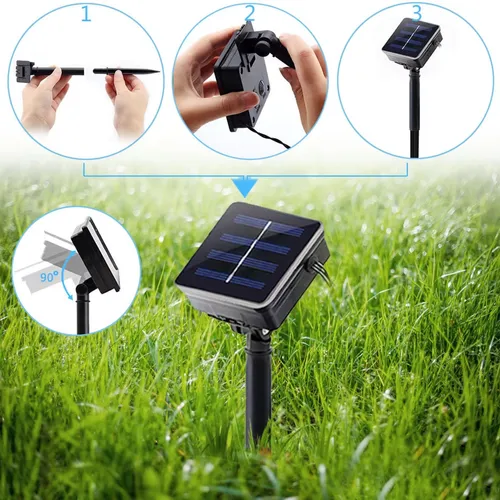 Luces Guirnalda Gota Solar Led Cálida 5mts 20 Led Navidad Cálida