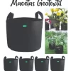 Maceta Tela Geotextil 80 Lts Con Manija Huerta Cultivo Negro Maceta 80 Litros Geotextil Vivro