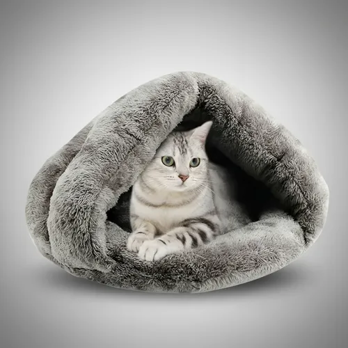Cama Cucha De Peluche Para Gato Perro Mascota Cueva
