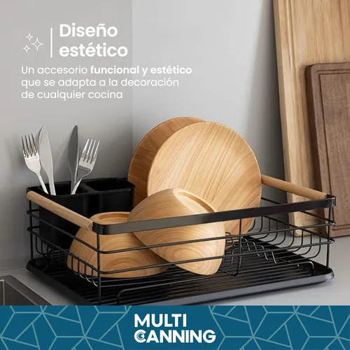Secaplatos Bandeja Vajilla Organizador Cocina Escurridor Combinado Raitot