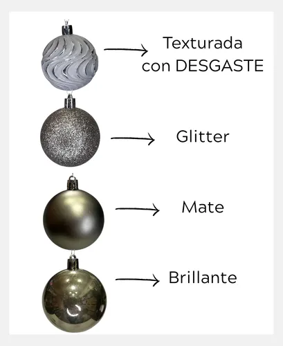 Set Bolas Navideñas 6cm X35 Pelotitas Para Arbolito Navidad Plateado Tubo X35