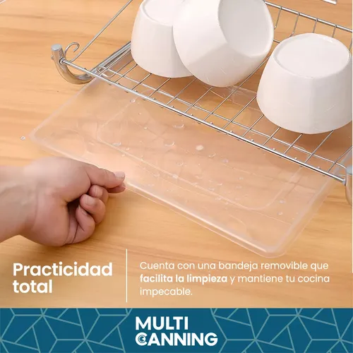 Escurridor Secaplatos 2 Pisos Cromado Platos Tazas Cubiertos Raitot