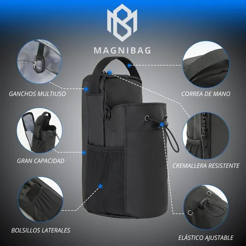 Bolso Deportivo Gimnasio Magnético Reforzado - Magnibag Negro Magnibag Negra
