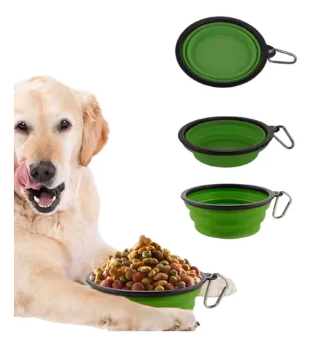 Bowl Silicona Mascotas Bebedero Comedero Plegable 350ml