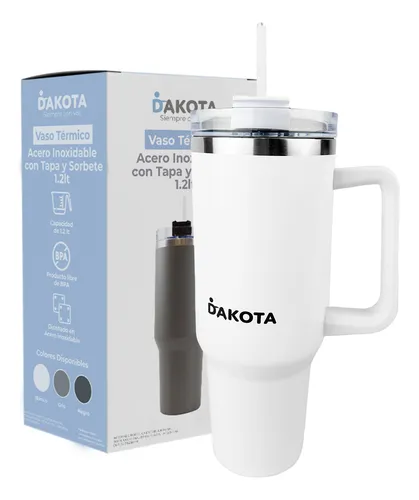 D_NQ_NP_680007-MLA94983827091_102025-O.webp Vaso Térmico 1.2lt Dakota Acero Inoxidable Con Tapa Sorbete Color Blanco