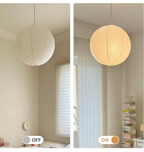 Lámpara Bola De Papel Arroz China 40 Cm Blanco