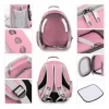 Mochila Transportadora Para Mascotas Rigida Gatos Perros Capsula Transparente Rosa