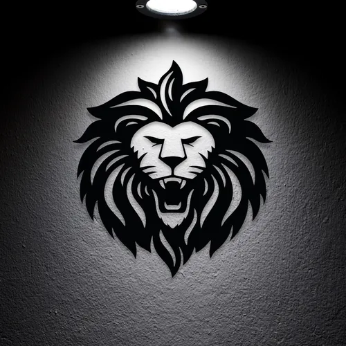 D_NQ_NP_690828-MLA79061267160_092024-O.webp Cuadro Decorativo Cabeza De León Calado En Madera Mdf Negro Negro