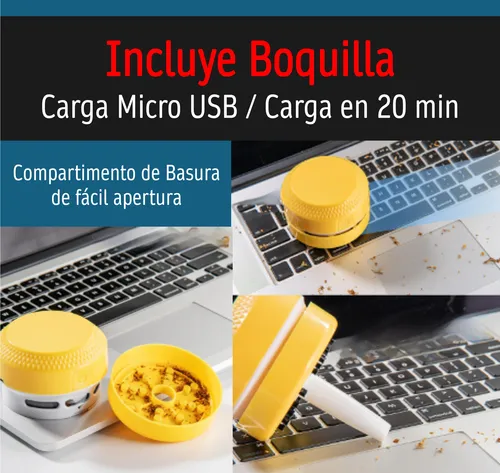 Aspiradora De Mesa Inalámbrica Recargable - Filtro Lavable Agua