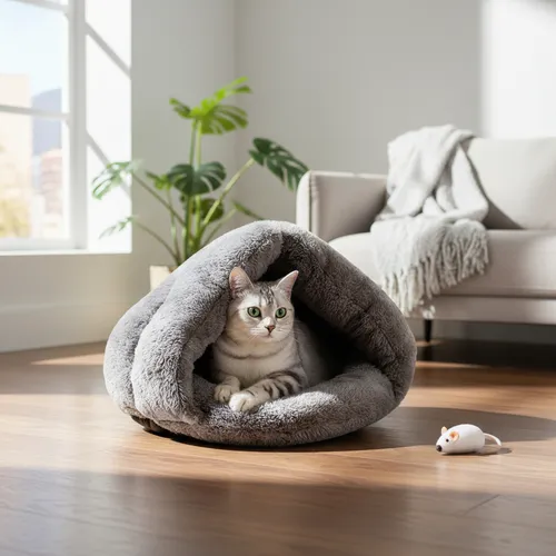 Cama Cucha De Peluche Para Gato Perro Mascota Cueva