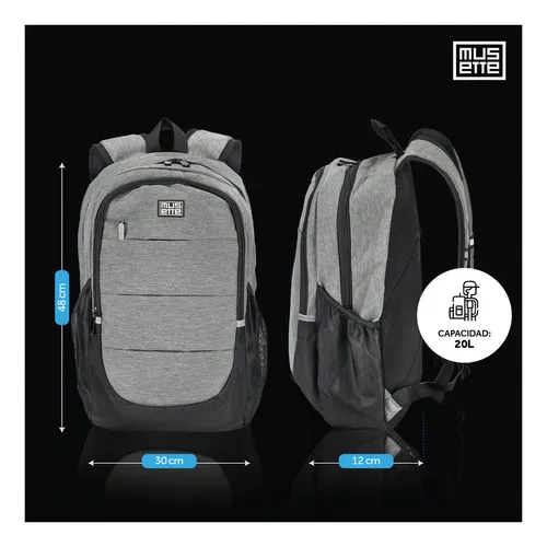 D_NQ_NP_710171-MLA95937755336_102025-O.webp Mochila Porta Notebook 15.6 Urban Antirrobo Oxford Musette Gris Liso