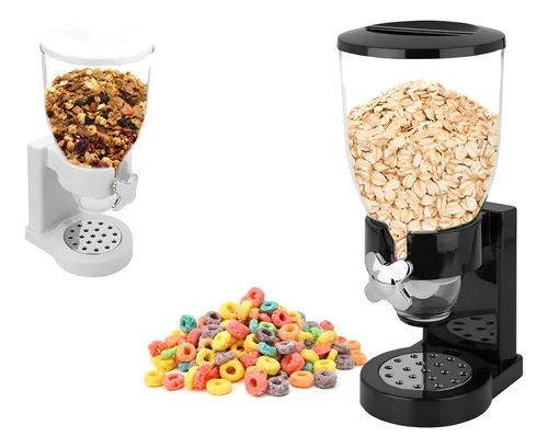 Dispenser Dispensador Doble Cereales Granos Cerealero 500 Gr Color Negro