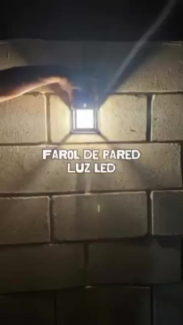 Farol De Pared Luz Led Solar Exterior Jardín Cálida X 2uni