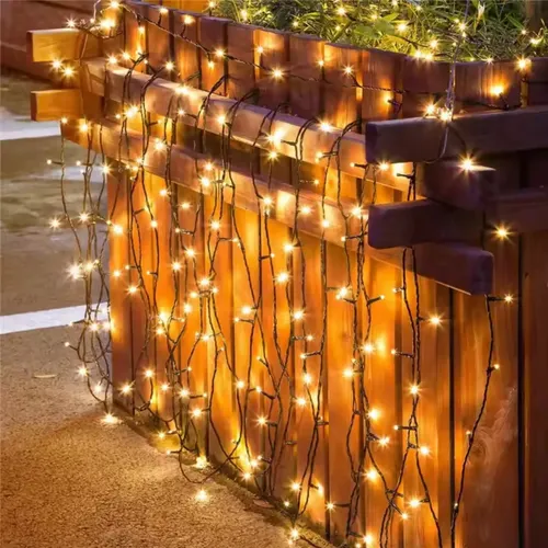 Luces Guirnalda Led Calida 20m Solares Exterior Ip65 Impermeable Jardín Navidad Decoración Guirnalda Energía Solar Automática Cuerda Flexible Fiestas Patio Levys Bazar