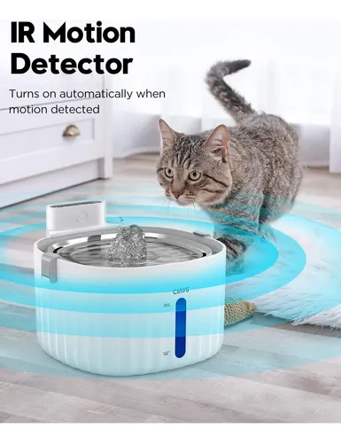 Bebedero Fuente De Agua Para Mascotas Acero Inoxidable Color Blanco