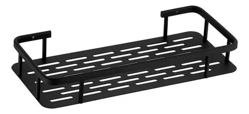 Pack x2 Estantes Repisas Con Adhesivos Para Ducha, Baño y Cocina -- Organizador Baño Ducha Metálico Negro Mate con Instalación sin Perforaciones Estante Shampoo Jabonera Levys Bazar