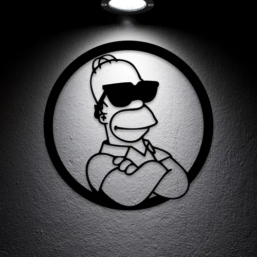 D_NQ_NP_730490-MLA79295917999_092024-O.webp Cuadro Decorativo Homero Simpson Calado En Madera Mdf Negro Negro