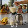 Licuadora De Vaso 1000w 1.5l Acero Inox Jarra Vidrio Delhi Color Plateado