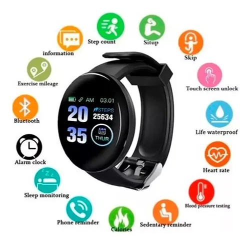 D_NQ_NP_736733-MLA81006928908_122024-O.webp Smartwatch D18 Reloj Inteligente Fitband Redondo Deportivo