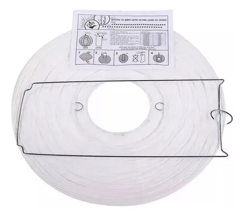Lámpara Bola De Papel Arroz China 40 Cm Blanco