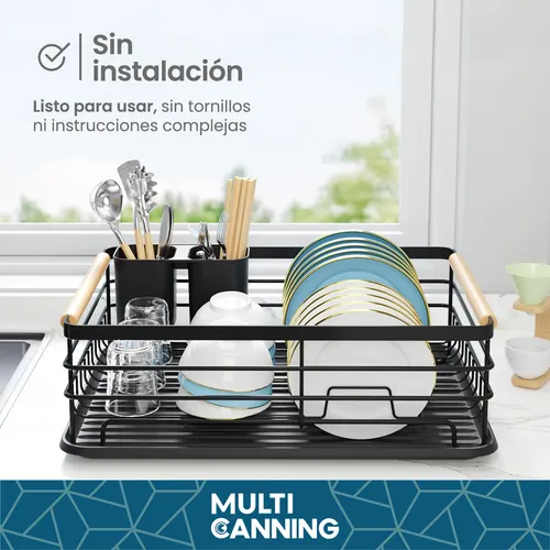Secaplatos Bandeja Vajilla Organizador Cocina Escurridor Combinado Raitot