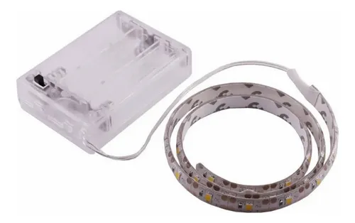Tira Led Autoadhesiva Flexible 2 Metros Blanco Frio A Pilas