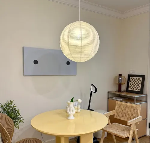 Lámpara Bola De Papel Arroz China 40 Cm Blanco