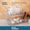 Escurridor Secaplatos 2 Pisos Cromado Platos Tazas Cubiertos Raitot
