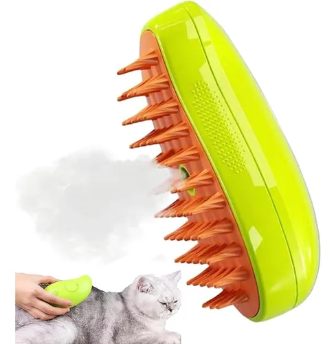 Cepillo De Vapor Para Mascotas 3 En 1 Con Spray Y Masajeador