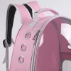Mochila Transportadora Para Mascotas Rigida Gatos Perros Capsula Transparente Rosa