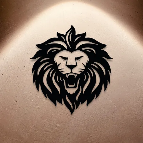 D_NQ_NP_759580-MLA79301699663_092024-O.webp Cuadro Decorativo Cabeza De León Calado En Madera Mdf Negro Negro